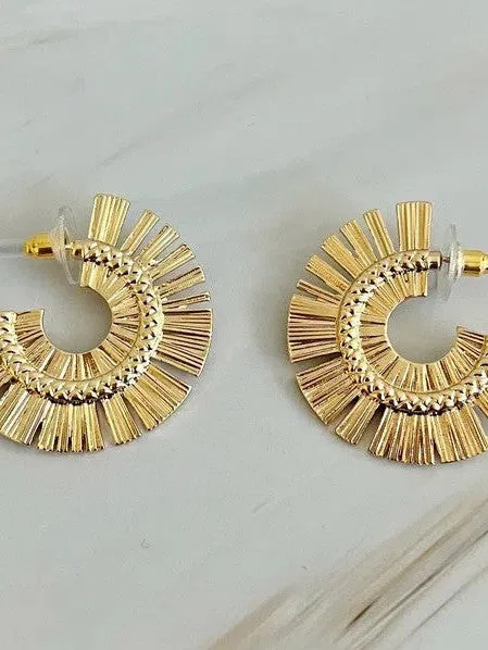 Sunburst Beauty Hoop Earrings