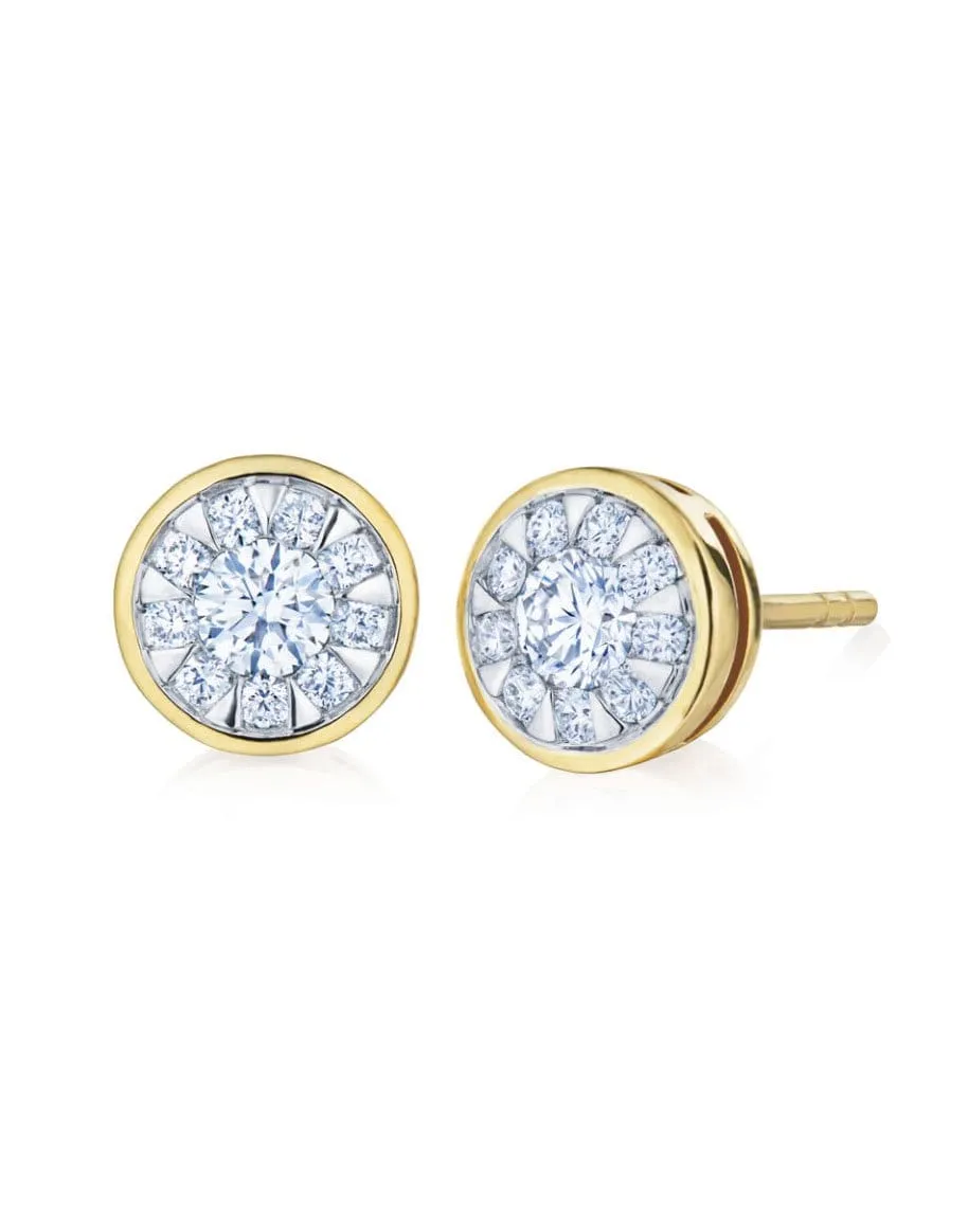 Sunburst Diamond Stud Earrings