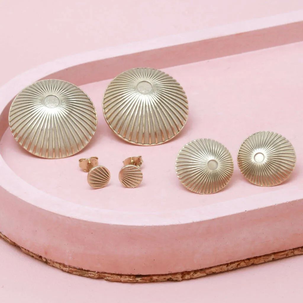 Sunburst Stud Earrings in Solid 9ct Gold