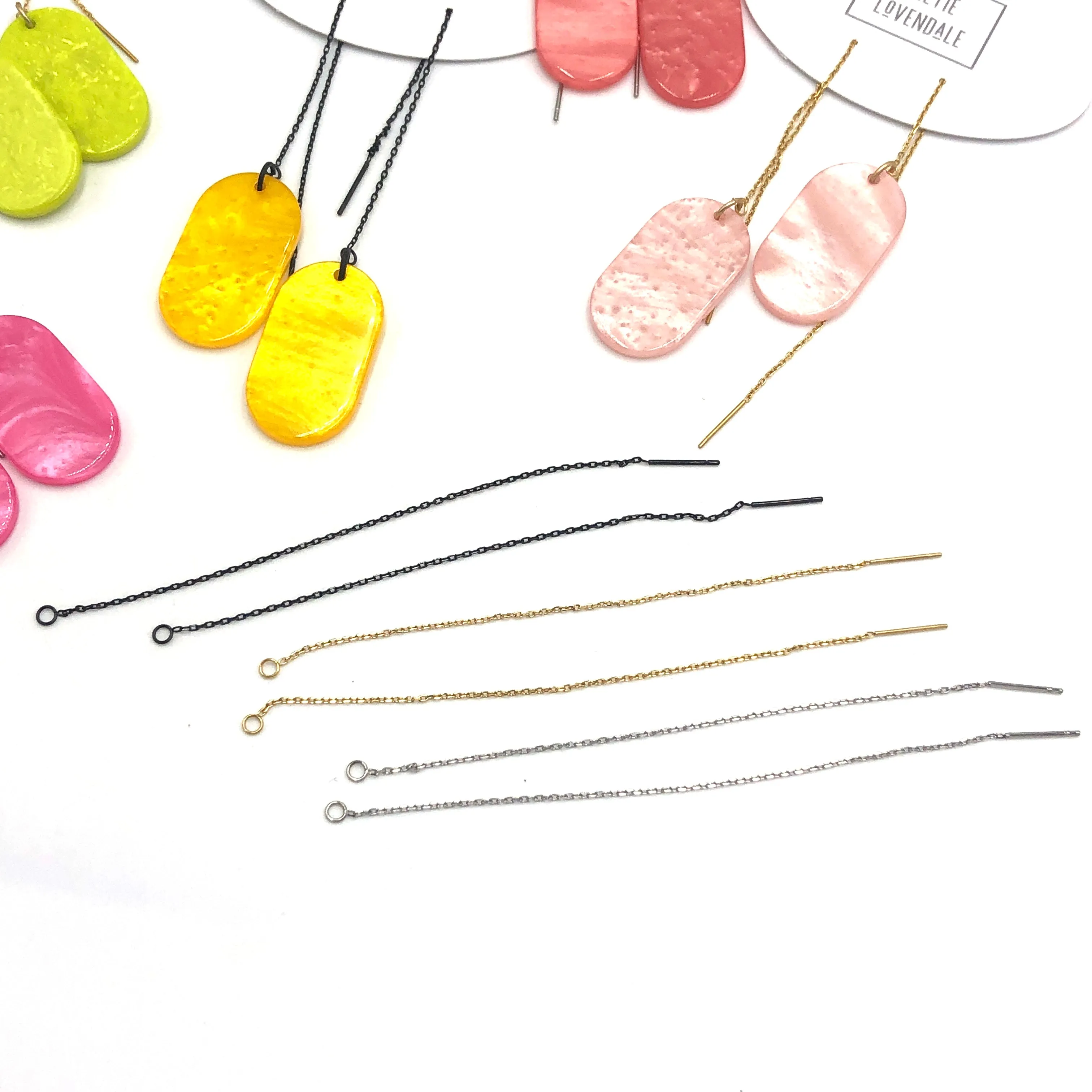 Sunshine Tag Threader Earrings