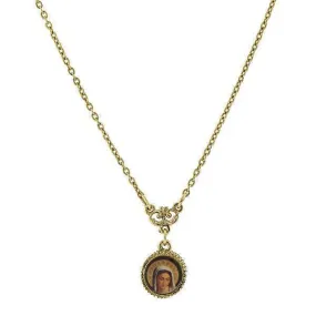 Symbols Of Faith Mary Decal Petite Pendant Necklace 16"   3" Extender