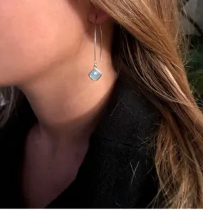 tear drop marquis glass stone pendant earrings