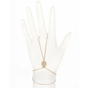 TEARDROP HANDCHAIN, WHITE, ROSE GOLD