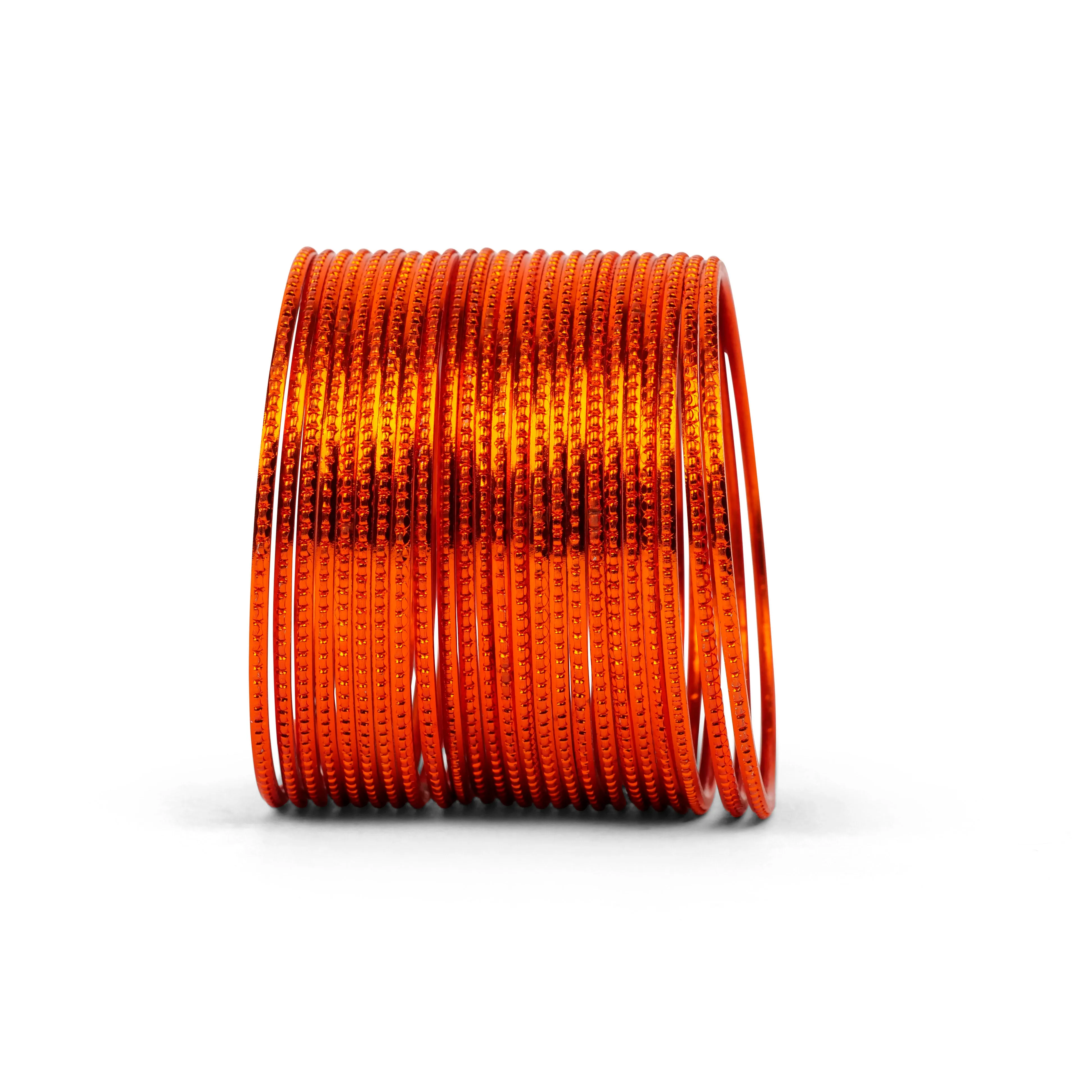 Textured Deep Orange Bangles