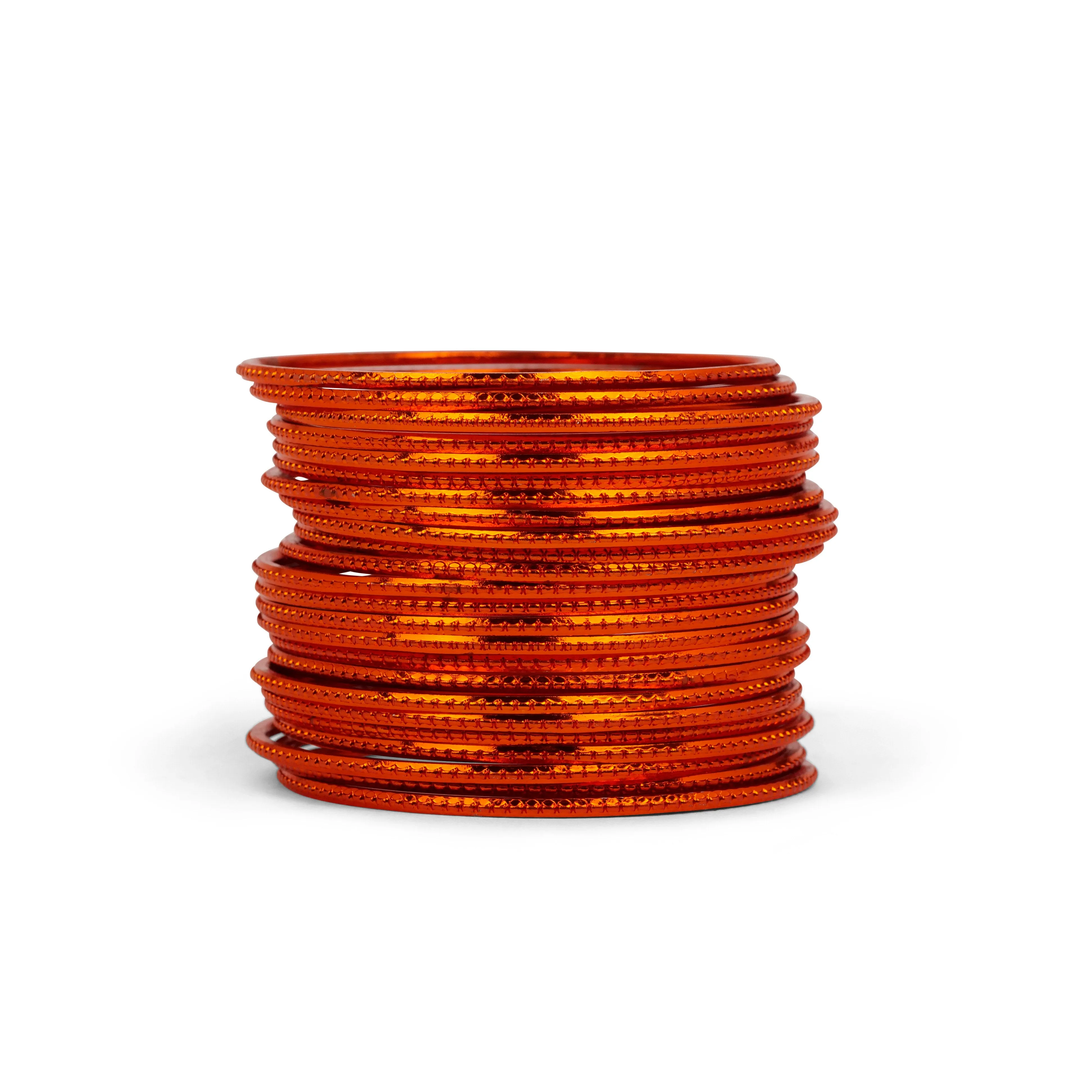 Textured Deep Orange Bangles