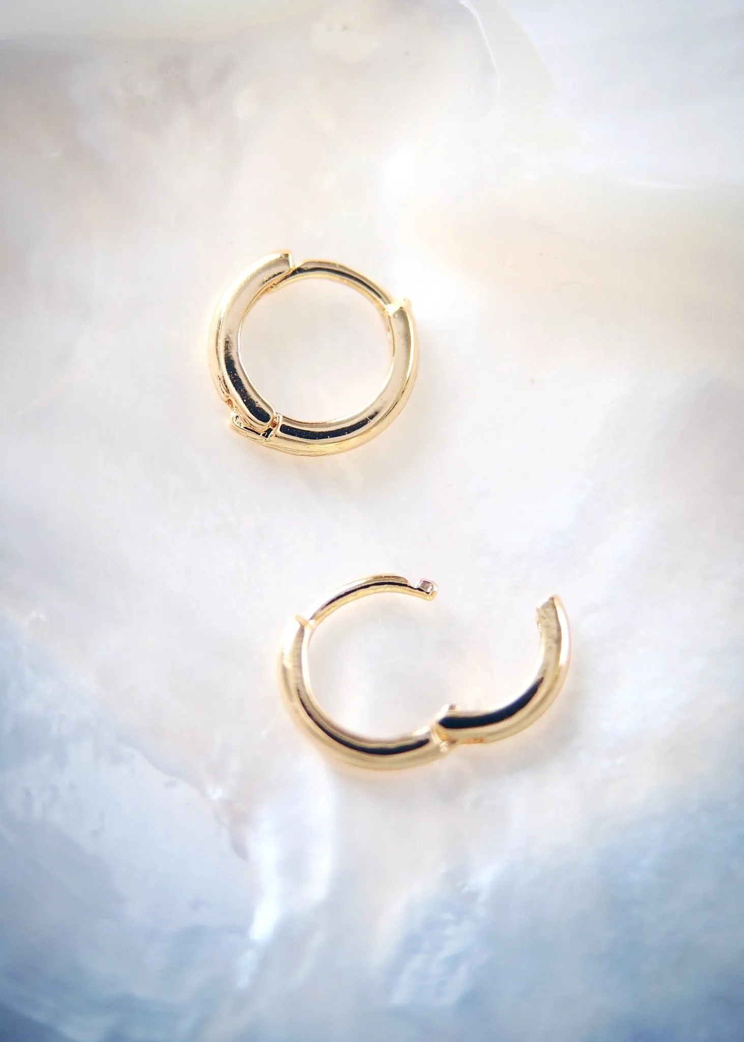 Tiny Gold Huggie Hoop Earrings - Auili'i