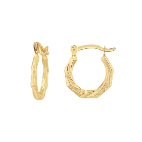 Tiny Hex Hoop Earrings