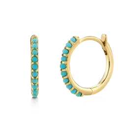 Turquoise Huggie Hoop Earrings
