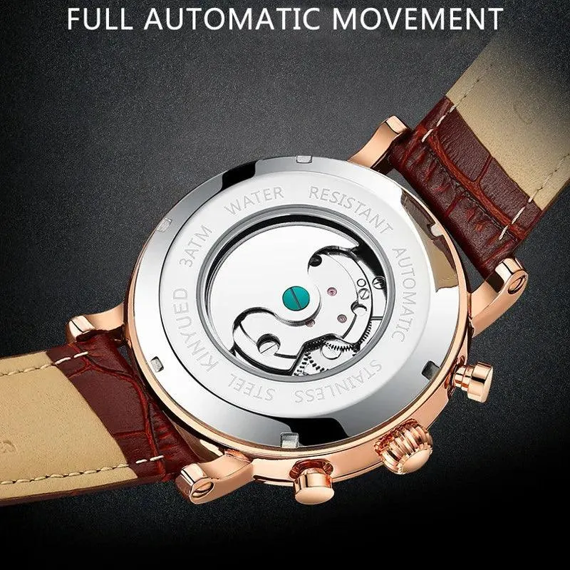 Uhren Herren Roségold Skelett Tourbillon Automatik Mechanische