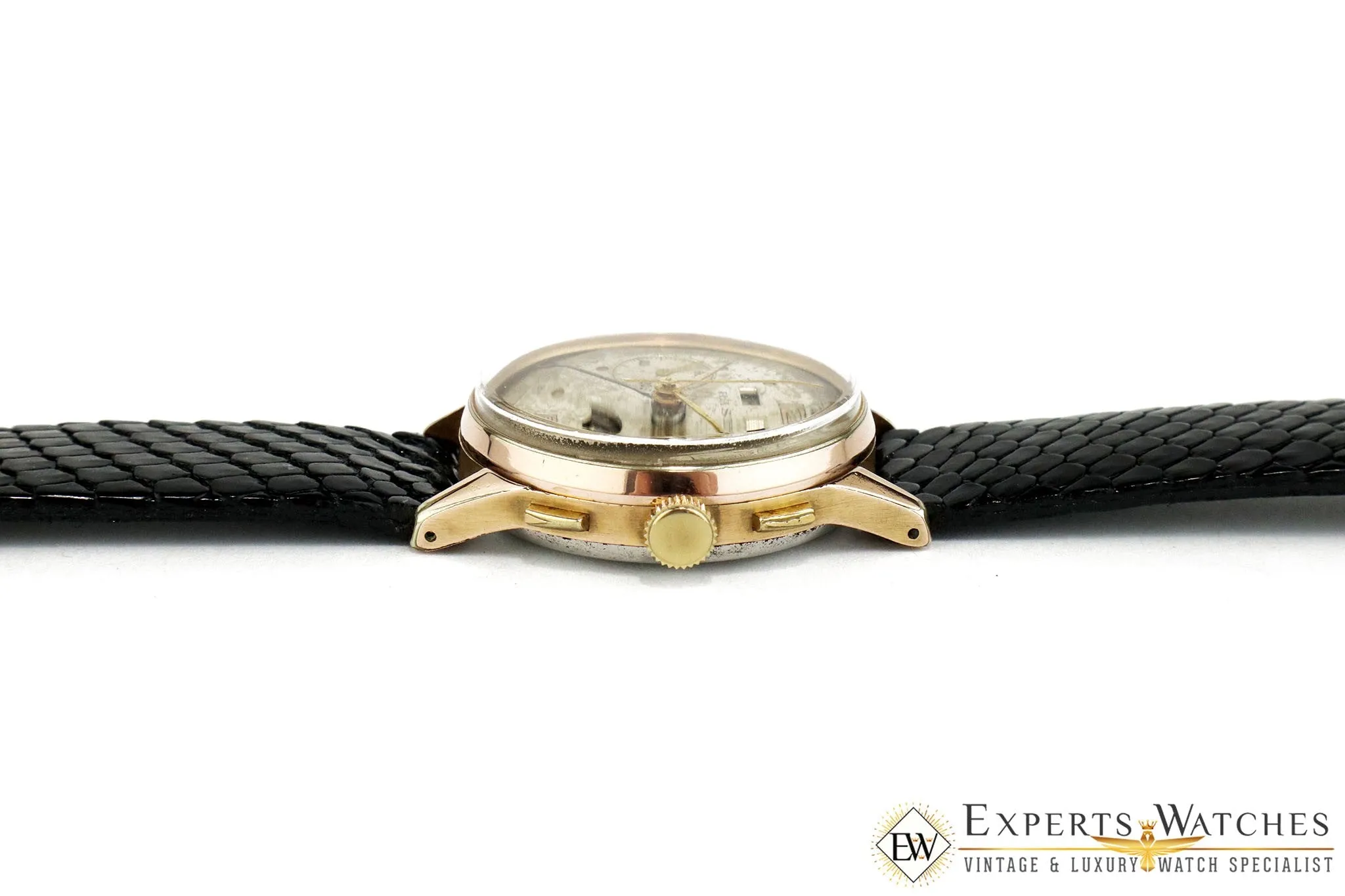 Vintage Haste Chronograph Triple Date MoonPhase LEONIDAS VALJOUX 88 Watch Gold