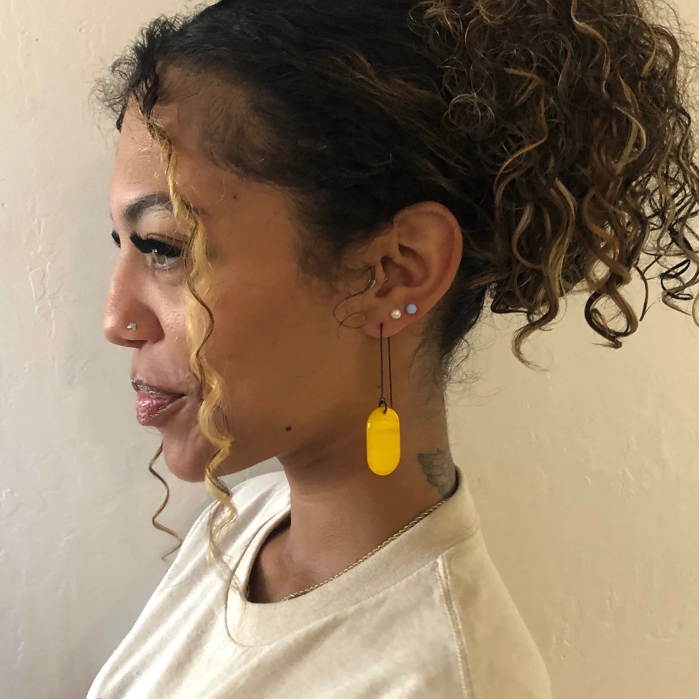 Watermelon Tag Threader Earrings