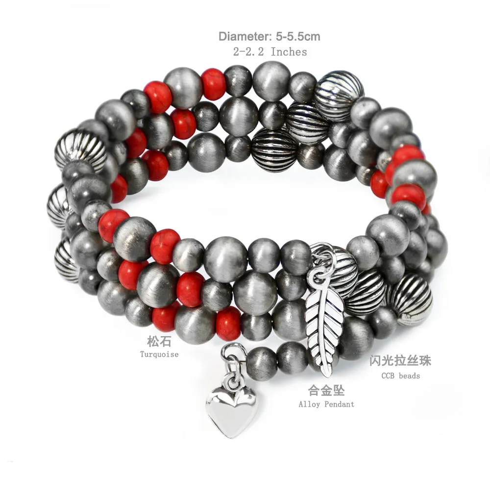 Wholesale Antique Tin Bracelets Retro Multi-layered Convergence