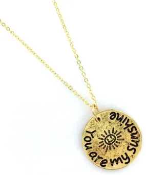you are my sunshine necklace in gold plate Case of 12