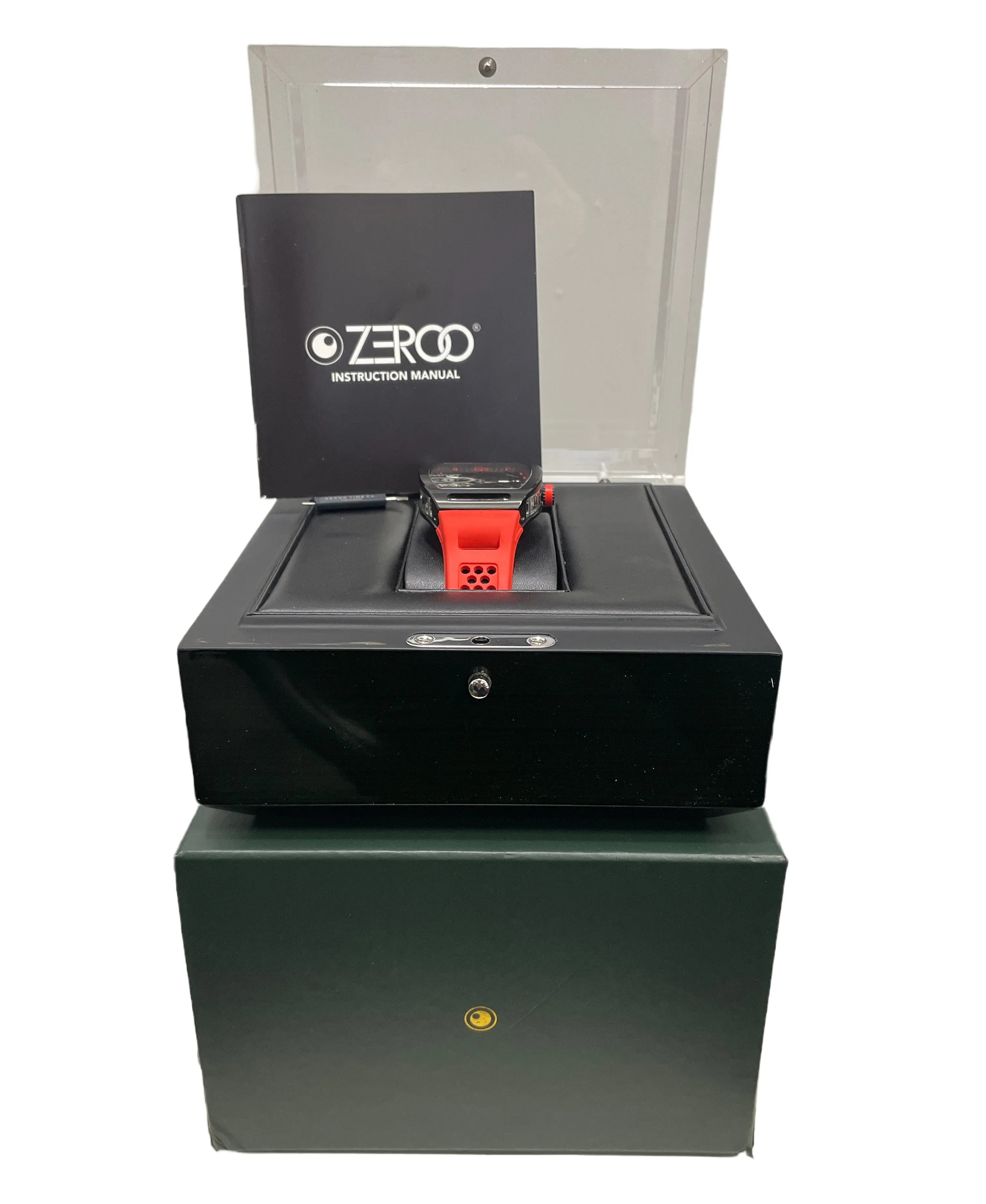 Zeroo Time T4 THE ARCHER Skeleton Black Red Steel TOURBILLON Rubber ZT004BRD BOX