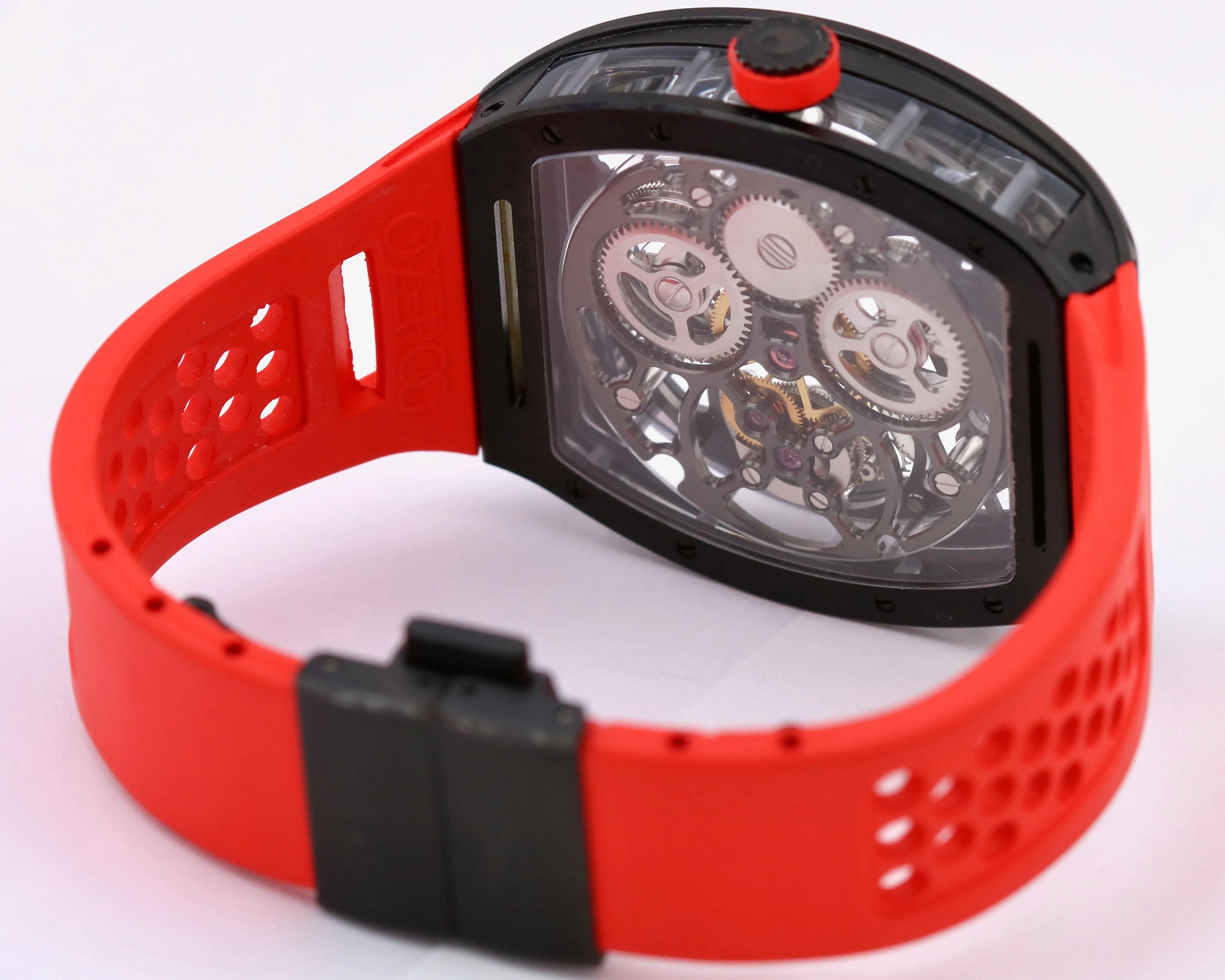 Zeroo Time T4 THE ARCHER Skeleton Black Red Steel TOURBILLON Rubber ZT004BRD BOX