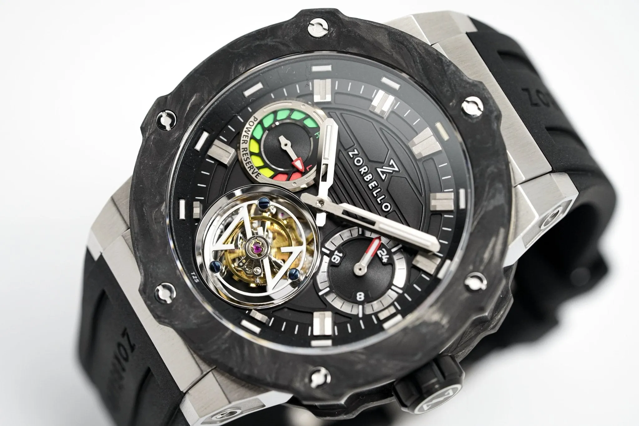 Zorbello Watch T3 Tourbillon Steel Super-Luminova® Tritium ZBAD005