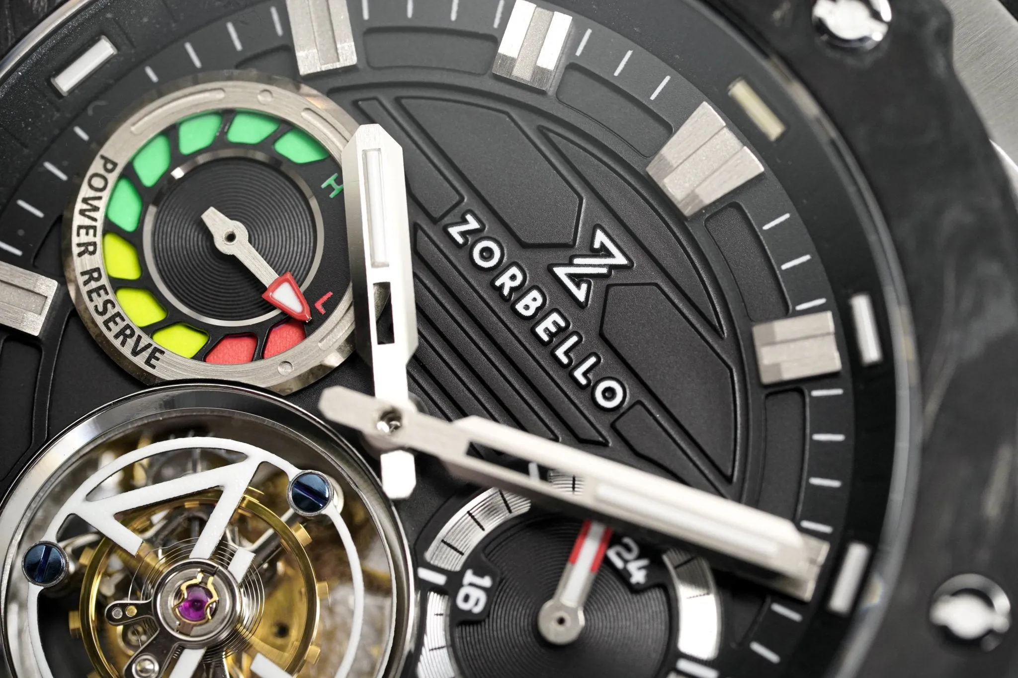 Zorbello Watch T3 Tourbillon Steel Super-Luminova® Tritium ZBAD005